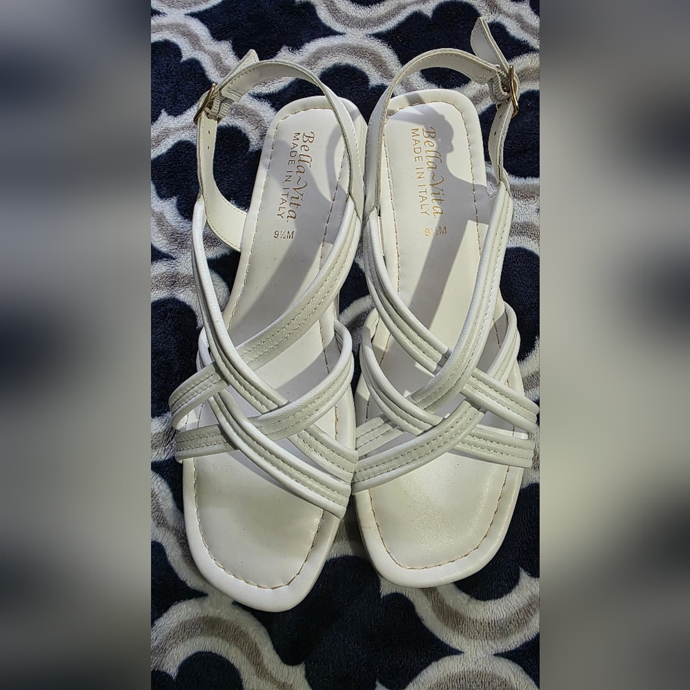 Bella Vita Cream Strappy Slingback Sandals